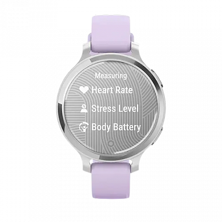 Garmin Lily 2 Active, Silver with Purple Jasmine Silicone Band