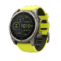 Garmin fēnix 8 – 51 mm, Solar, Sapphire, Titanium with Amp yellow/graphite silicone band