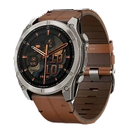 Garmin fēnix 8 – 51 mm, AMOLED, Sapphire, Titanium with Chestnut Leather Band