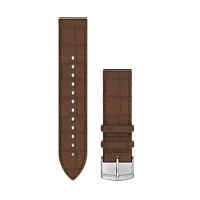 Quick Release Bands (20 mm) DARK BROWN EMBOSSED ITALIAN LEATHER WITH SILVER HARDWARE