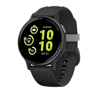 Garmin Vívoactive 5, Slate aluminium bezel with black case and silicone band