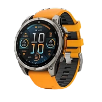 Garmin fēnix 8 – 51 mm, AMOLED, Sapphire, Titanium with Spark orange/graphite silicone band