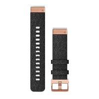 QuickFit 20 Watch Bands Heathered Black Nylon with Rose Gold Hardware