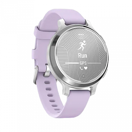 Garmin Lily 2 Active, Silver with Purple Jasmine Silicone Band