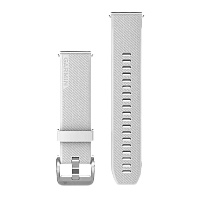 Quick Release Bands (20 mm) White with Polished Silver Hardware, silicone