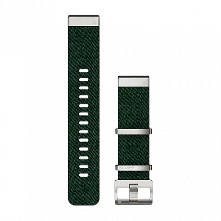 QuickFit 22 Watch Bands Jacquard-weave nylon strap – Pine green