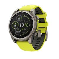 Garmin fēnix 8 – 47 mm, Solar, Sapphire, Titanium with Amp yellow/graphite silicone band