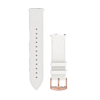 Quick Release Bands (20 mm) White italian leather, 18K rose gold PVD hardware