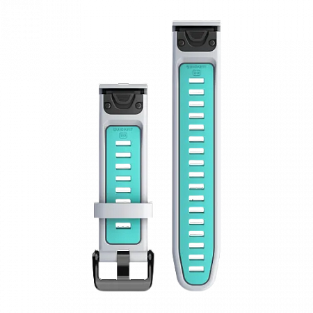 QuickFit 20 Watch Bands Whitestone/Aqua Silicone