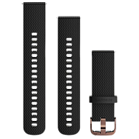 Quick Release Bands (20 mm) Black with Rose Gold Hardware