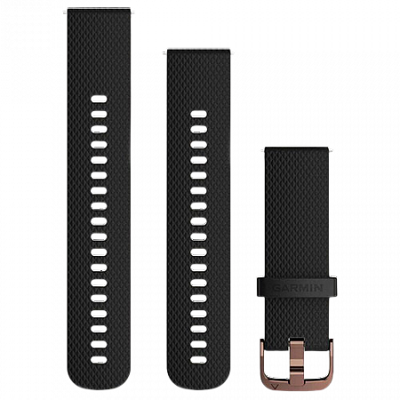 Quick Release Bands (20 mm) Black with Rose Gold Hardware