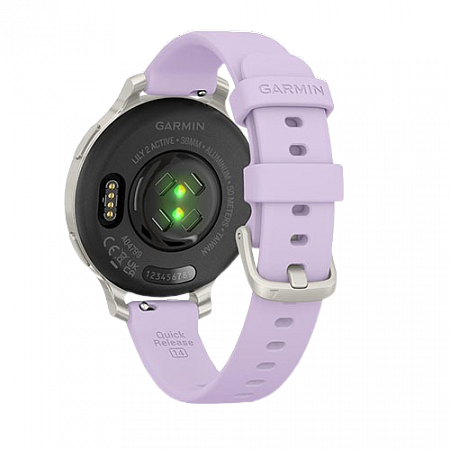 Garmin Lily 2 Active, Silver with Purple Jasmine Silicone Band