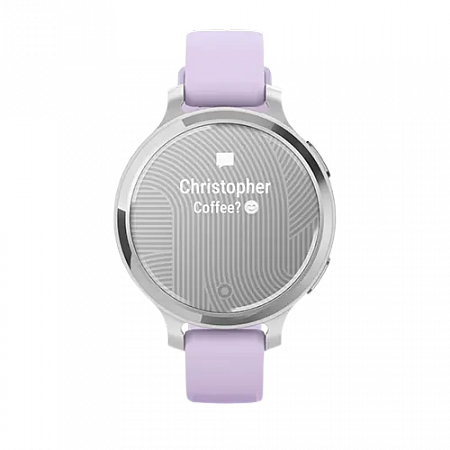 Garmin Lily 2 Active, Silver with Purple Jasmine Silicone Band