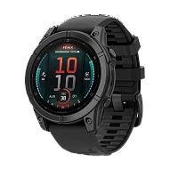 Garmin fēnix E – 47 mm, AMOLED, Slate grey steel with Black silicone band