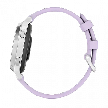 Garmin Lily 2 Active, Silver with Purple Jasmine Silicone Band