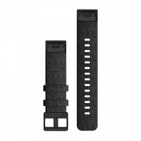 QuickFit 20 Watch Bands Heathered Black Nylon with Black Hardware