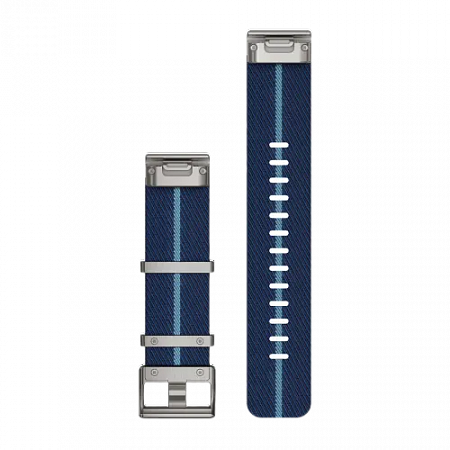 QuickFit 22 Watch Bands Striped jacquar-weave nylon strap, indigo
