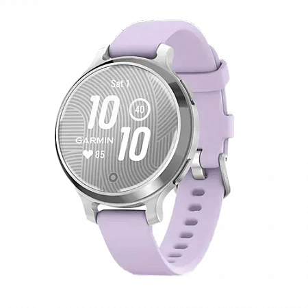 Garmin Lily 2 Active, Silver with Purple Jasmine Silicone Band