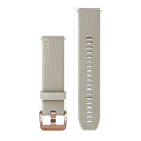 Quick Release Bands (20 mm) Light Sand with Rose Gold Hardware, silicone