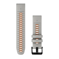 QuickFit 22 Watch Bands Fog Grey/Ember Orange Silicone