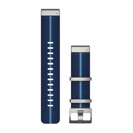 QuickFit 22 Watch Bands Striped jacquar-weave nylon strap, indigo