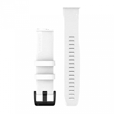 QuickFit 22 Watch Bands White with Black Stainless Steel Hardware