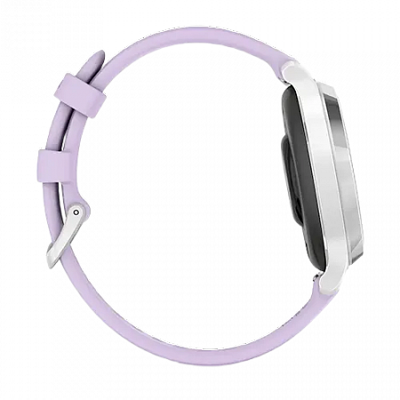 Garmin Lily 2 Active, Silver with Purple Jasmine Silicone Band
